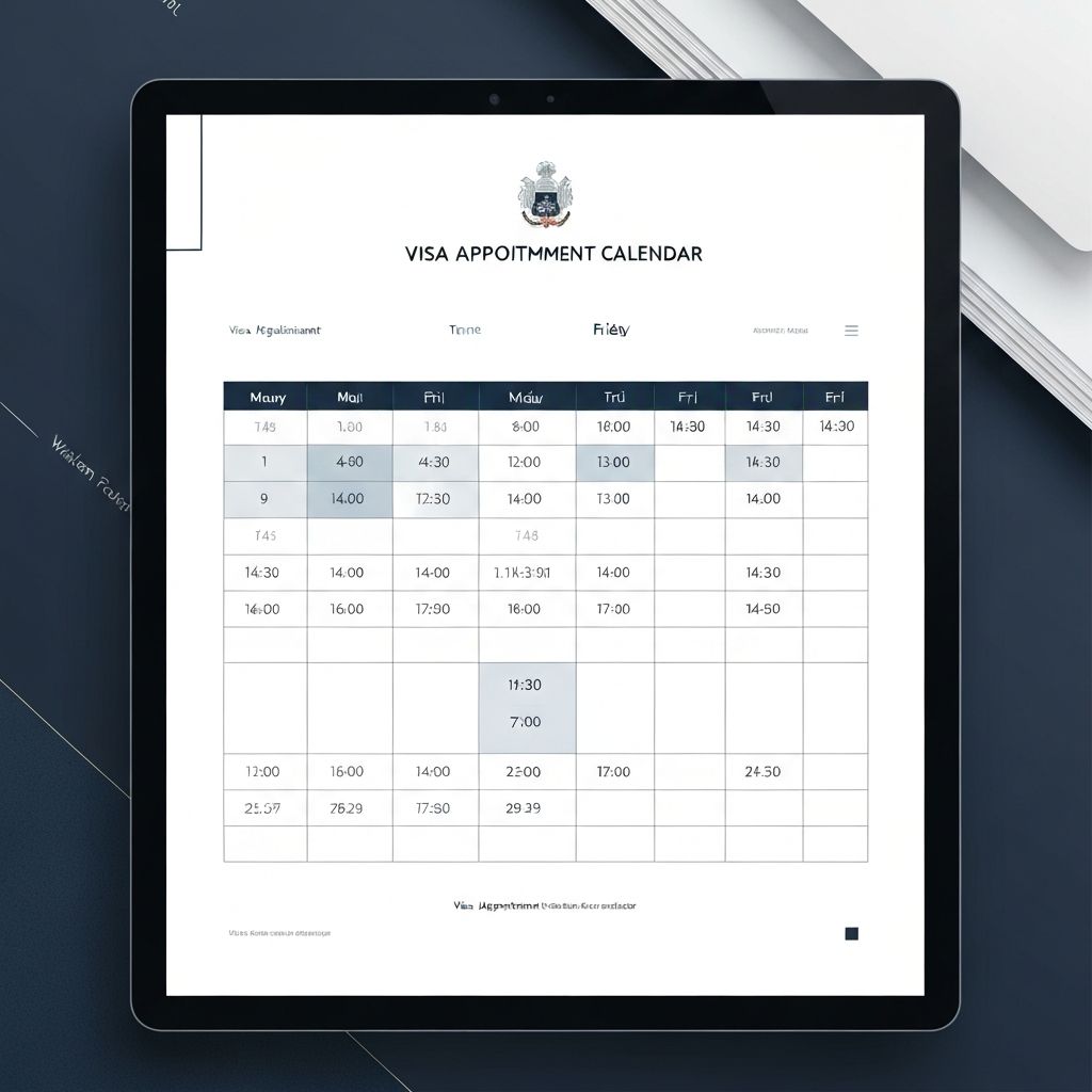 Calendrier de rendez-vous visa